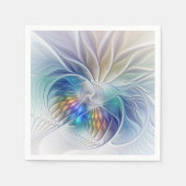 Floral Fantasy, kleurrijke Abstracte fractale bloe Servetten (Voorkant)