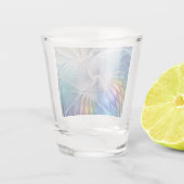 Floral Fantasy, kleurrijke Abstracte fractale bloe Shot Glas (Achterkant)