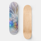 Floral Fantasy, kleurrijke Abstracte fractale bloe Skateboard (Voorkant)