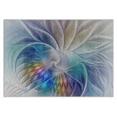 Floral Fantasy, kleurrijke Abstracte fractale bloe Snijplank (Voorkant)