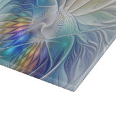 Floral Fantasy, kleurrijke Abstracte fractale bloe Snijplank (Hoek)