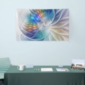 Floral Fantasy, kleurrijke Abstracte fractale bloe Spandoek (Beurs)