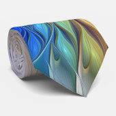 Floral Fantasy, kleurrijke Abstracte fractale bloe Stropdas (Opgerold)