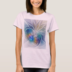 Floral Fantasy, kleurrijke Abstracte fractale bloe T-shirt