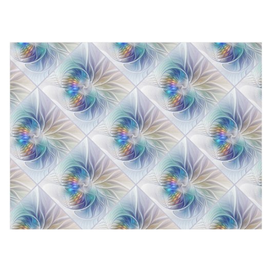 Floral Fantasy, kleurrijke Abstracte fractale bloe Tafelkleed (Voorkant (Horizontaal))