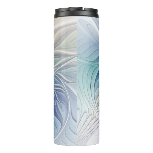 Floral Fantasy, kleurrijke Abstracte fractale bloe Thermosbeker (Achterkant)