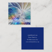 Floral Fantasy, kleurrijke Abstracte fractale bloe Vierkante Visitekaartje (Voorkant / Achterkant)