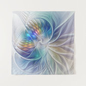 Floral Fantasy, kleurrijke Abstracte fractale bloe Wandkleed (Voorkant (horizontaal))