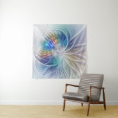 Floral Fantasy, kleurrijke Abstracte fractale bloe Wandkleed (In Situ (horizontaal))