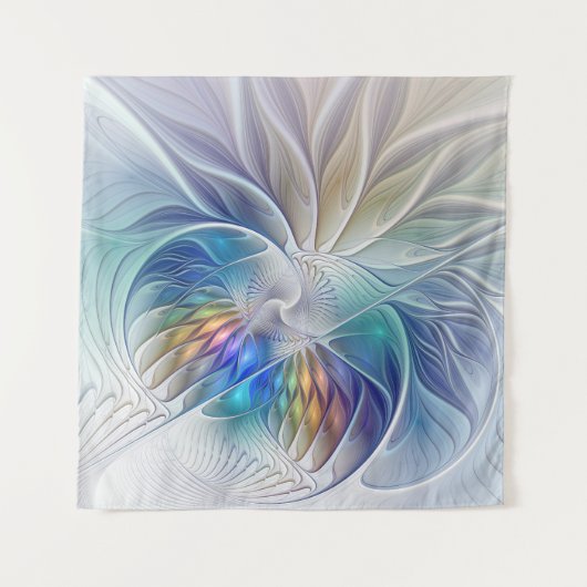 Floral Fantasy, kleurrijke Abstracte fractale bloe Wandkleed (Voorkant)