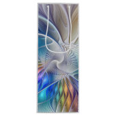 Floral Fantasy, kleurrijke Abstracte fractale bloe Wijn Cadeautas (Voorkant)