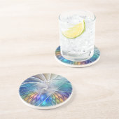 Floral Fantasy, kleurrijke Abstracte fractale bloe Zandsteen Onderzetter (Zijkant)