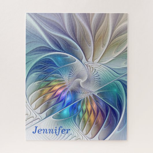 Floral Fantasy, kleurrijke Abstracte kunstbloem Legpuzzel (Verticaal)