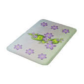 Floral Fantasy Lila Flowers Green Shapes Fractal Badmat (Gekanteld)