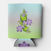 Floral Fantasy Lila Flowers Green Shapes Fractal Blikjeskoeler (Voorkant)