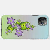 Floral Fantasy Lila Flowers Green Shapes Fractal Case-Mate iPhone Case (Achterkant (horizontaal))