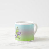 Floral Fantasy Lila Flowers Green Shapes Fractal Espresso Kop (Voorkant rechts)