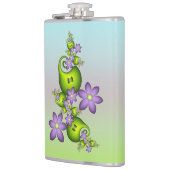 Floral Fantasy Lila Flowers Green Shapes Fractal Heupfles (Links)