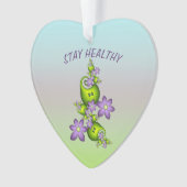 Floral Fantasy Lila Flowers Green Shapes Fractal Ornament (voorkant)