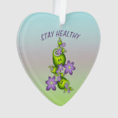 Floral Fantasy Lila Flowers Green Shapes Fractal Ornament (voorkant)