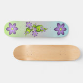 Floral Fantasy Lila Flowers Green Shapes Fractal Persoonlijk Skateboard (Horizontaal)