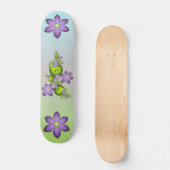 Floral Fantasy Lila Flowers Green Shapes Fractal Persoonlijk Skateboard (Voorkant)
