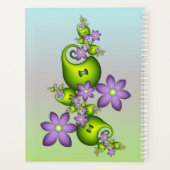 Floral Fantasy Lila Flowers Green Shapes Fractal Planner (Achterkant)