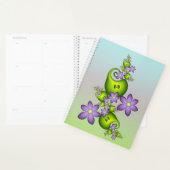 Floral Fantasy Lila Flowers Green Shapes Fractal Planner (Display)