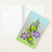 Floral Fantasy Lila Flowers Green Shapes Fractal Planner (Display)
