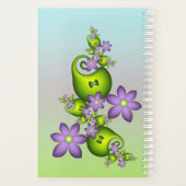 Floral Fantasy Lila Flowers Green Shapes Fractal Planner (Achterkant)