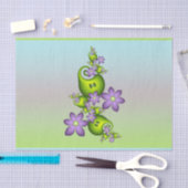 Floral Fantasy Lila Flowers Green Shapes Fractal Tissuepapier (Craft)