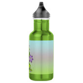 Floral Fantasy Lila Flowers Green Shapes Fractal Waterfles (Rechts)