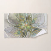 Floral Fantasy Modern Fractal Art Flower met Gold Bad Handdoek (Handdoek)