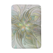 Floral Fantasy Modern Fractal Art Flower met Gold Badmat (Voorkant Verticaal)