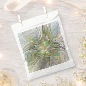 Floral Fantasy Modern Fractal Art Flower met Gold Bedankzakje (Geknipt)