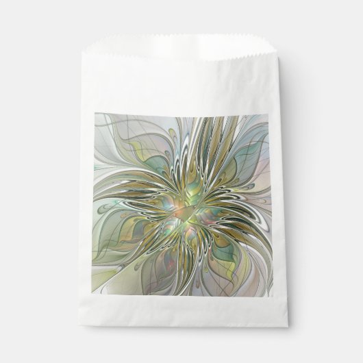 Floral Fantasy Modern Fractal Art Flower met Gold Bedankzakje (Voorkant)