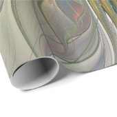 Floral Fantasy Modern Fractal Art Flower met Gold Cadeaupapier (Rol Hoek)