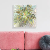 Floral Fantasy Modern Fractal Art Flower met Gold Canvas Afdruk (Insitu (Woonkamer))