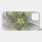 Floral Fantasy Modern Fractal Art Flower met Gold Case-Mate iPhone Case (Achterkant (horizontaal))