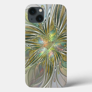 Floral Fantasy Modern Fractal Art Flower met Gold Case-Mate iPhone Case