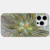 Floral Fantasy Modern Fractal Art Flower met Gold Case-Mate iPhone Case (Achterkant (horizontaal))