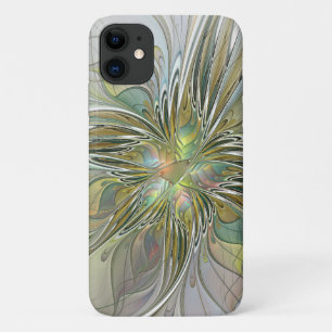Floral Fantasy Modern Fractal Art Flower met Gold Case-Mate iPhone Case