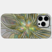 Floral Fantasy Modern Fractal Art Flower met Gold Case-Mate iPhone Case (Achterkant (horizontaal))