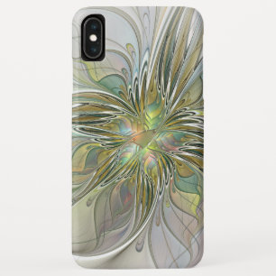 Floral Fantasy Modern Fractal Art Flower met Gold Case-Mate iPhone Case