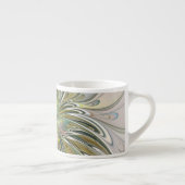 Floral Fantasy Modern Fractal Art Flower met Gold Espresso Kop (Rechts)