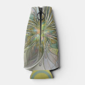 Floral Fantasy Modern Fractal Art Flower met Gold Flesjeskoeler (Achterkant)