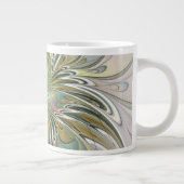 Floral Fantasy Modern Fractal Art Flower met Gold Grote Koffiekop (Rechts)