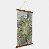 Floral Fantasy Modern Fractal Art Flower met Gold Hangend Wandkleed (Gebogen)