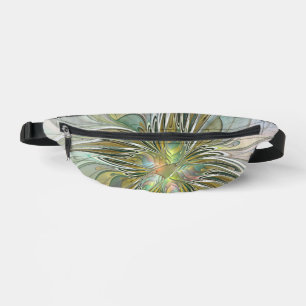 Floral Fantasy Modern Fractal Art Flower met Gold Heuptasje