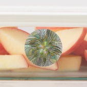 Floral Fantasy Modern Fractal Art Flower met Gold Labels (Aangebracht)